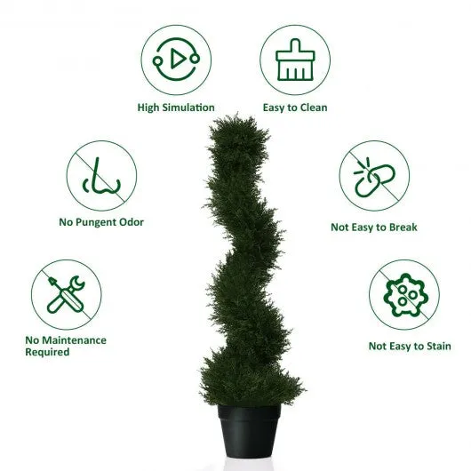 2 pcs 3 ft  In/outdoor Decoration Artificial Cedar Spiral Tree