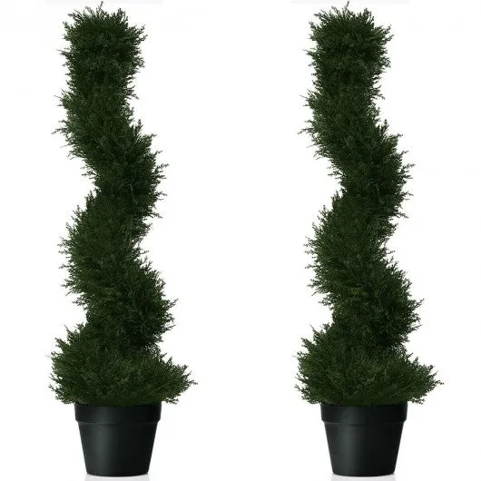 2 pcs 3 ft  In/outdoor Decoration Artificial Cedar Spiral Tree