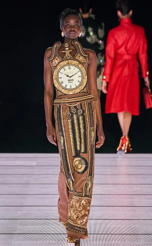 2008 Jeremy Scott Novelty Grandfather Clock Wool Dress