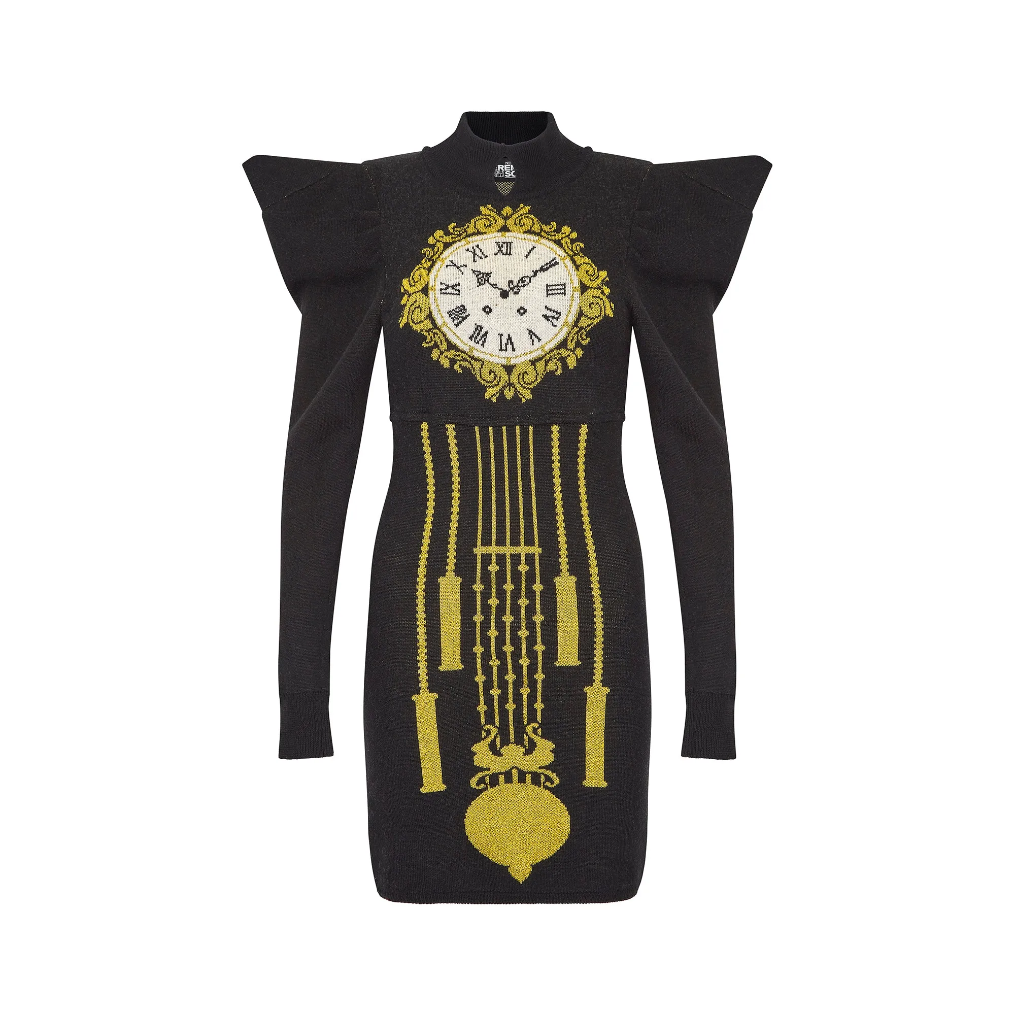 2008 Jeremy Scott Novelty Grandfather Clock Wool Dress