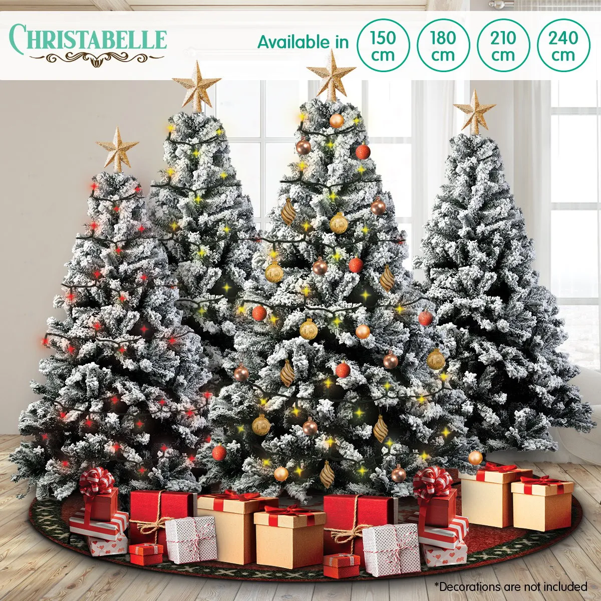 240cm Snow-Tipped Full Artificial Christmas Tree, 1500 Tips