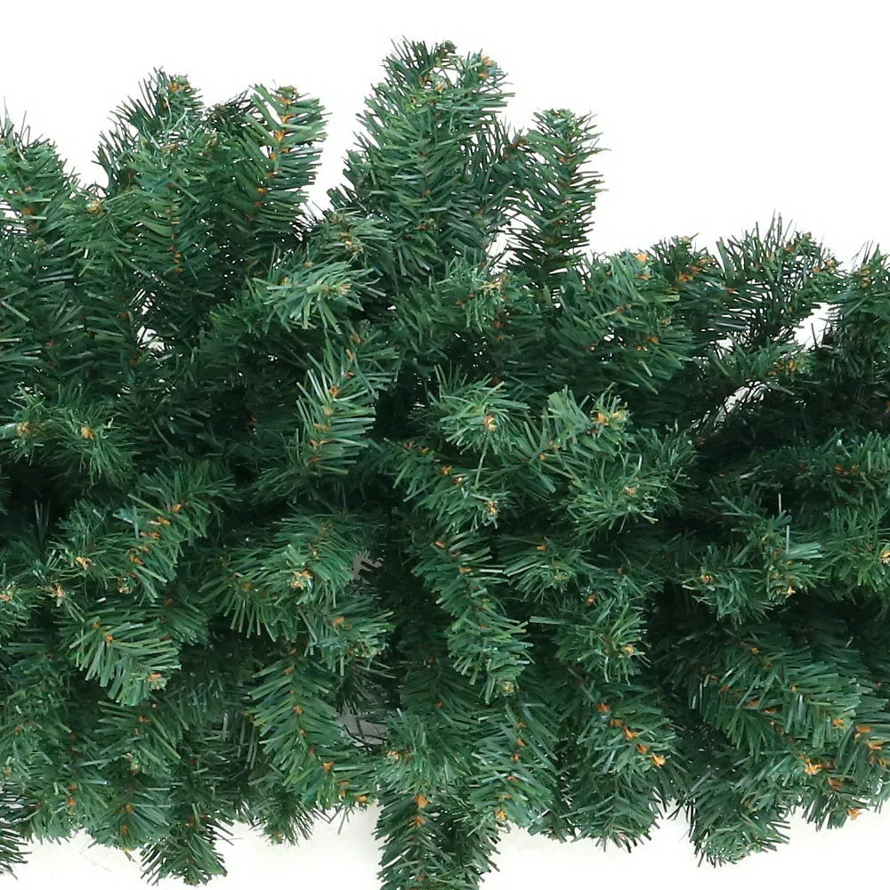 2.4M Green PVC Xmas Garland, Indoor Outdoor Use - Jingle Jollys