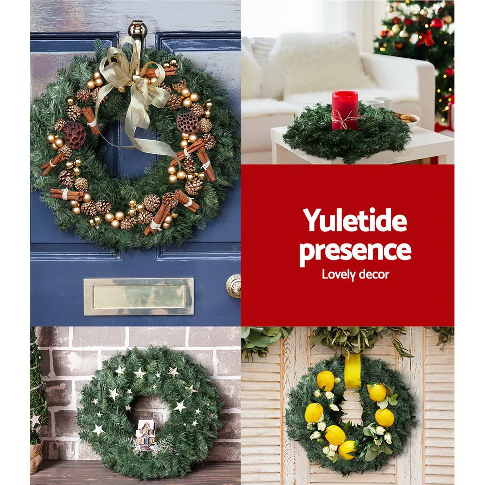 60CM Green Xmas Wreath Indoor Outdoor Non-toxic - Jingle Jollys