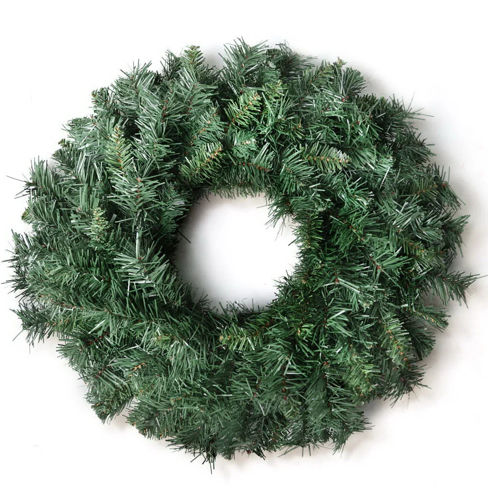 60CM Green Xmas Wreath Indoor Outdoor Non-toxic - Jingle Jollys