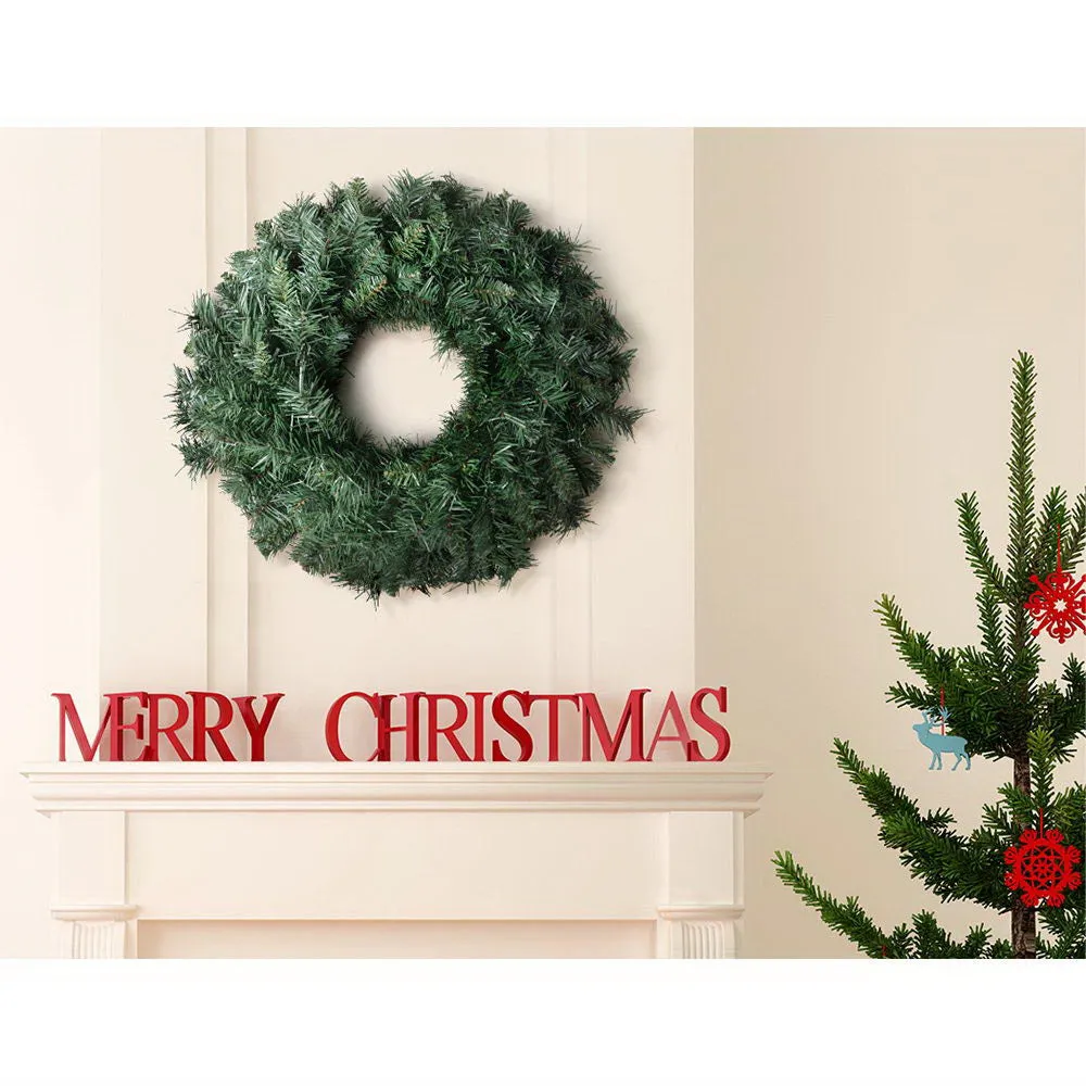 60CM Green Xmas Wreath Indoor Outdoor Non-toxic - Jingle Jollys