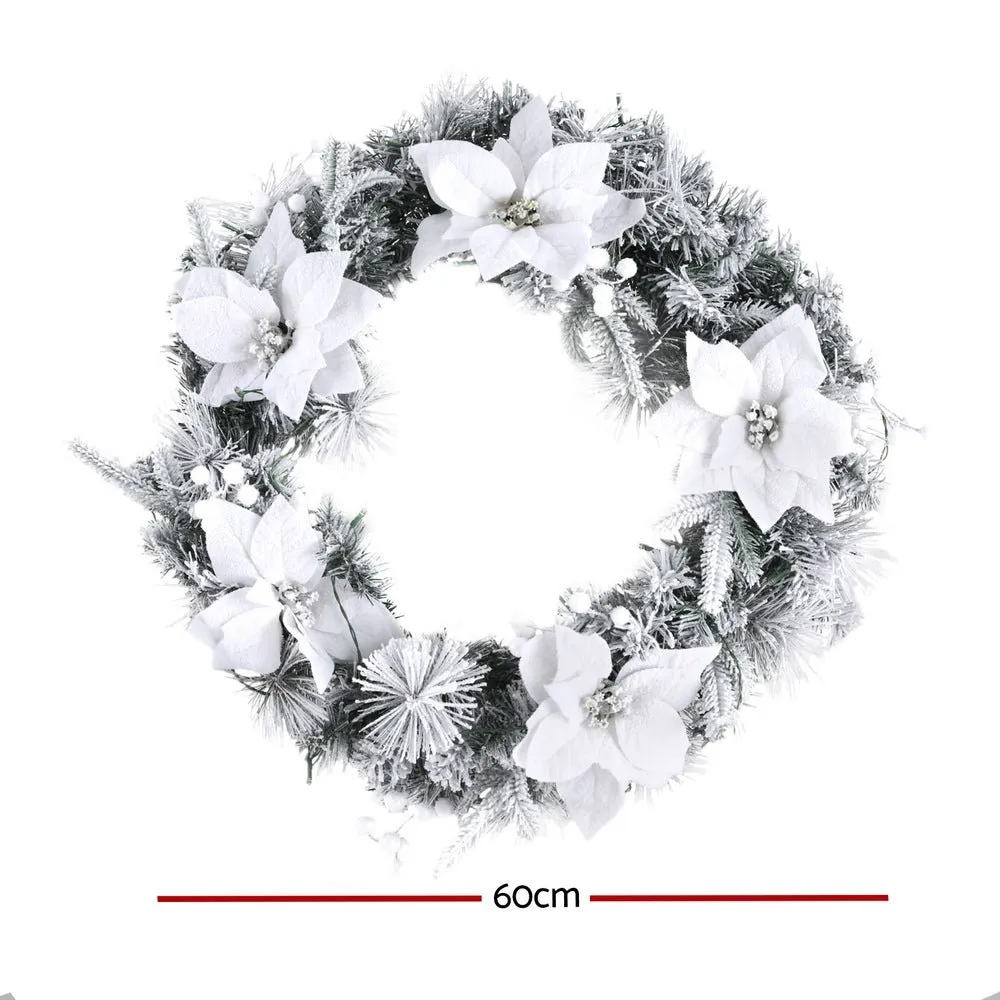 60cm LED Snowy Christmas Wreath