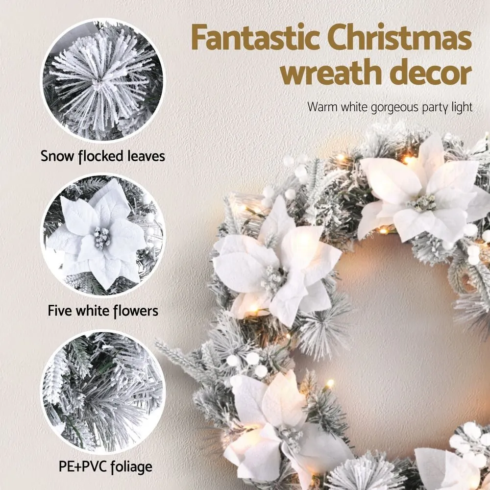 60cm LED Snowy Christmas Wreath