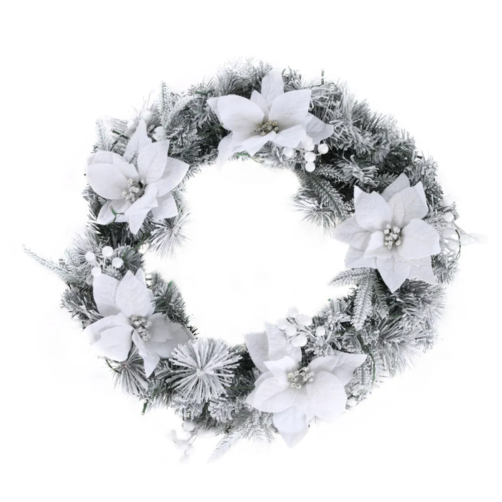 60cm LED Snowy Christmas Wreath