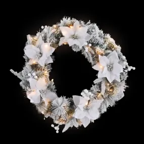 60cm LED Snowy Christmas Wreath