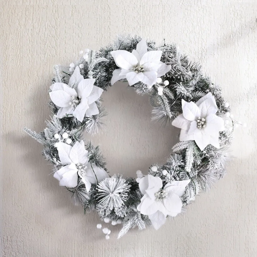 60cm LED Snowy Christmas Wreath