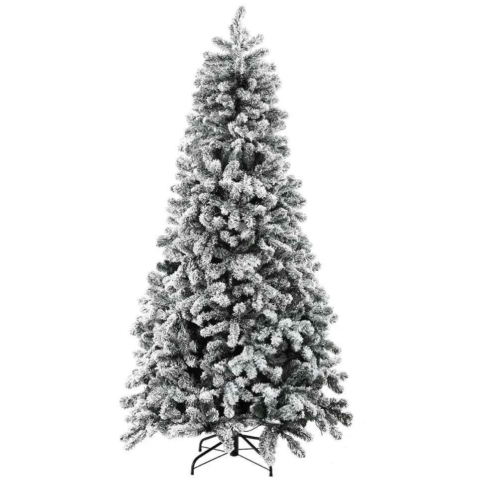 6FT Snow Flocked LED Christmas Tree, 8 Modes, Metal Stand