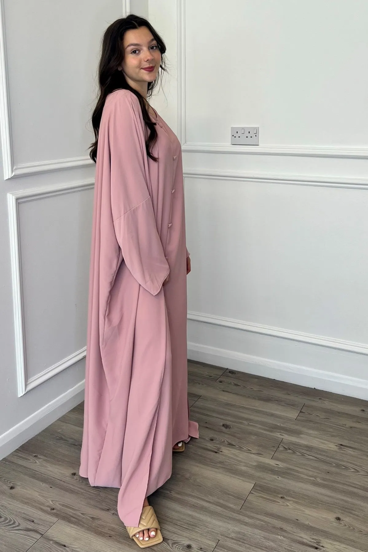 Alayna 3 Piece Abaya - Pink