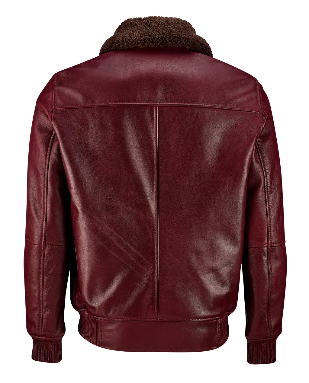 American Bomber Leather Jacket - Maroon