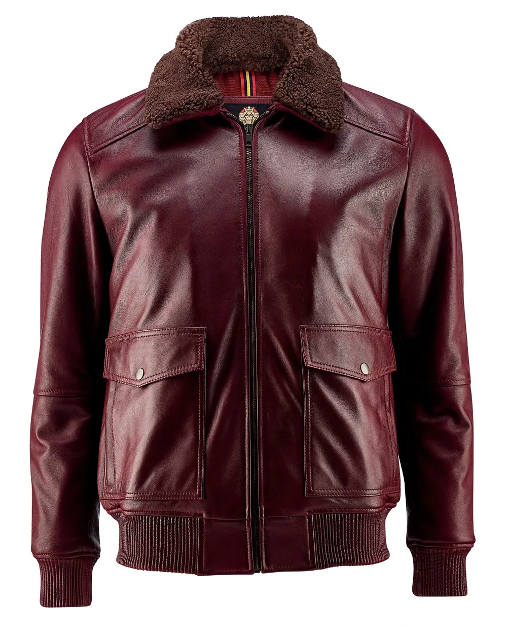 American Bomber Leather Jacket - Maroon