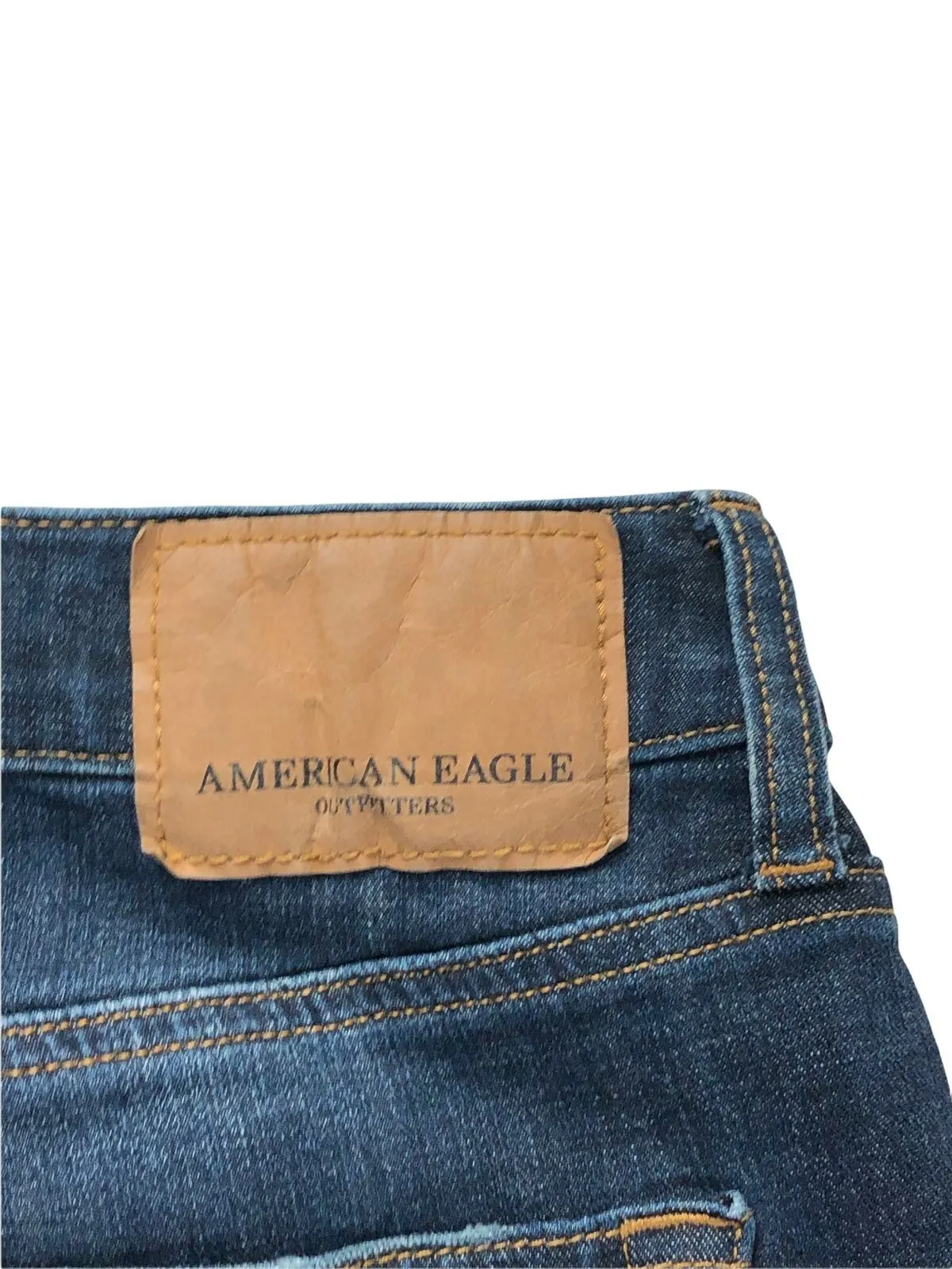 American Eagle Extreme Flex 4 Slim Fit Distressed Blue Jeans Men's (Sz: 33 x 34)