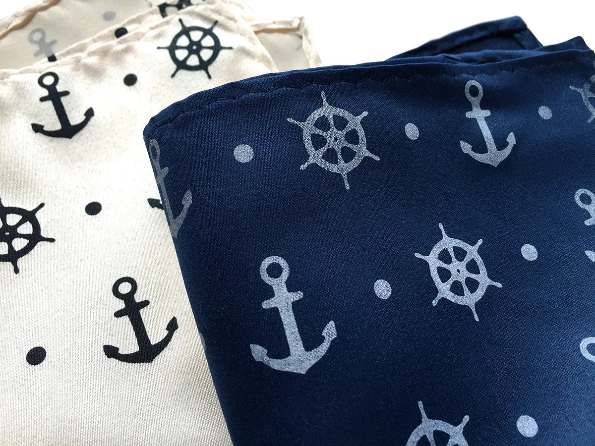 Anchor Print Pocket Square