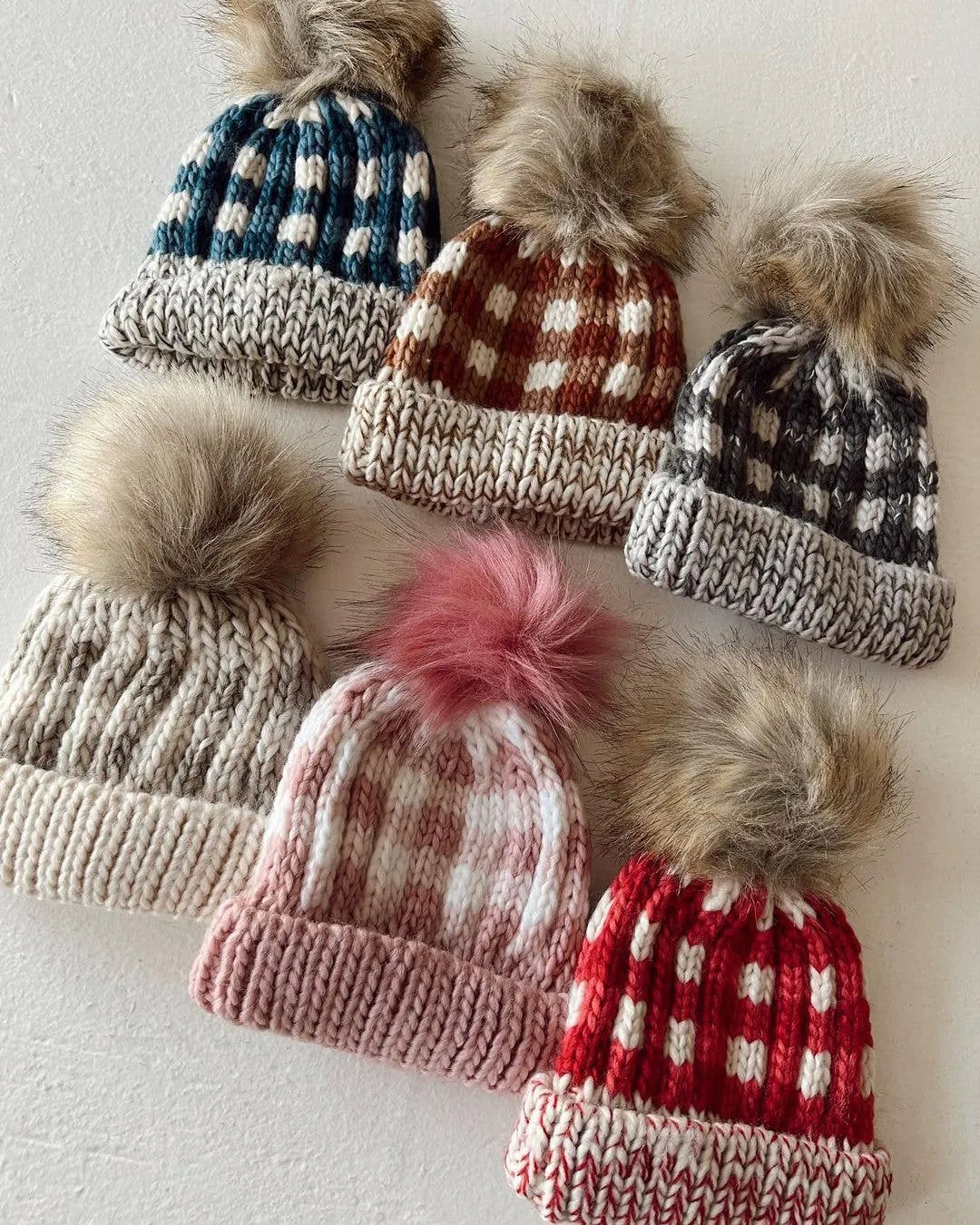 Atlantic Buffalo Check Pom Pom Beanie Hat Baby & Kids