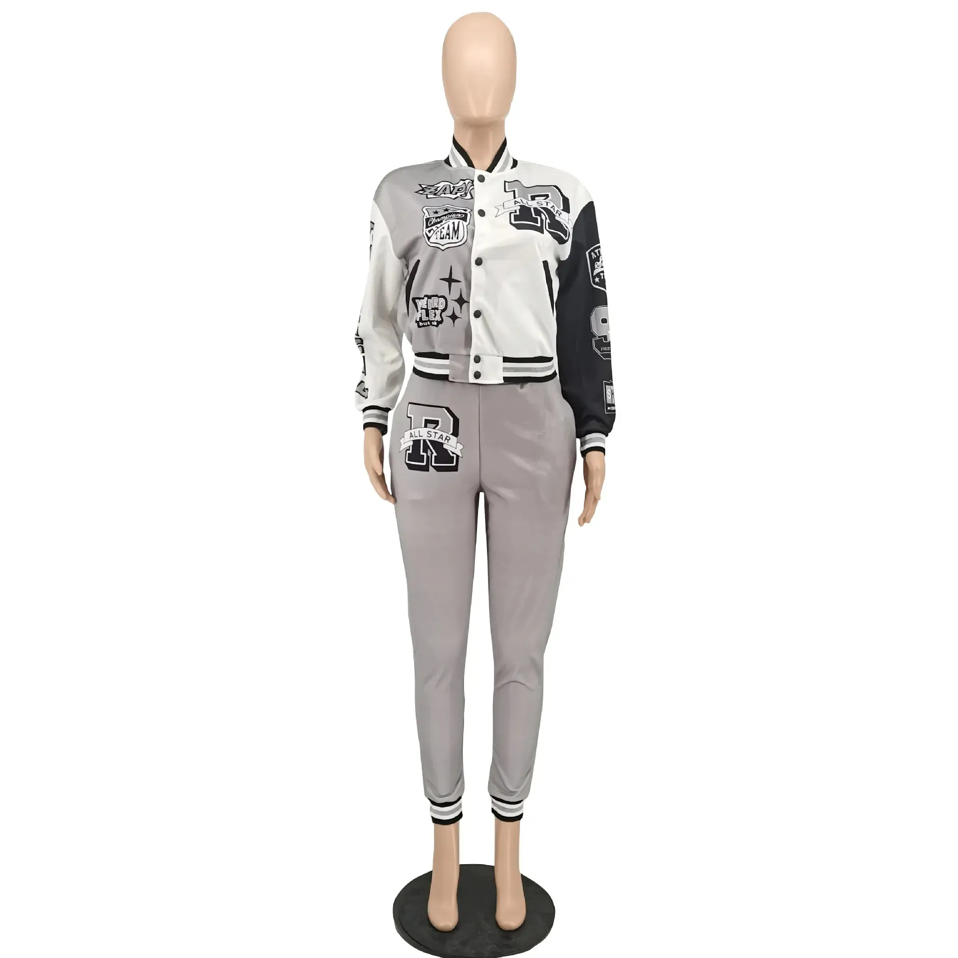 Autumn Winter Tracksuit 2 Piece Women Single Breasted Jacket   Long Pants Outfit*