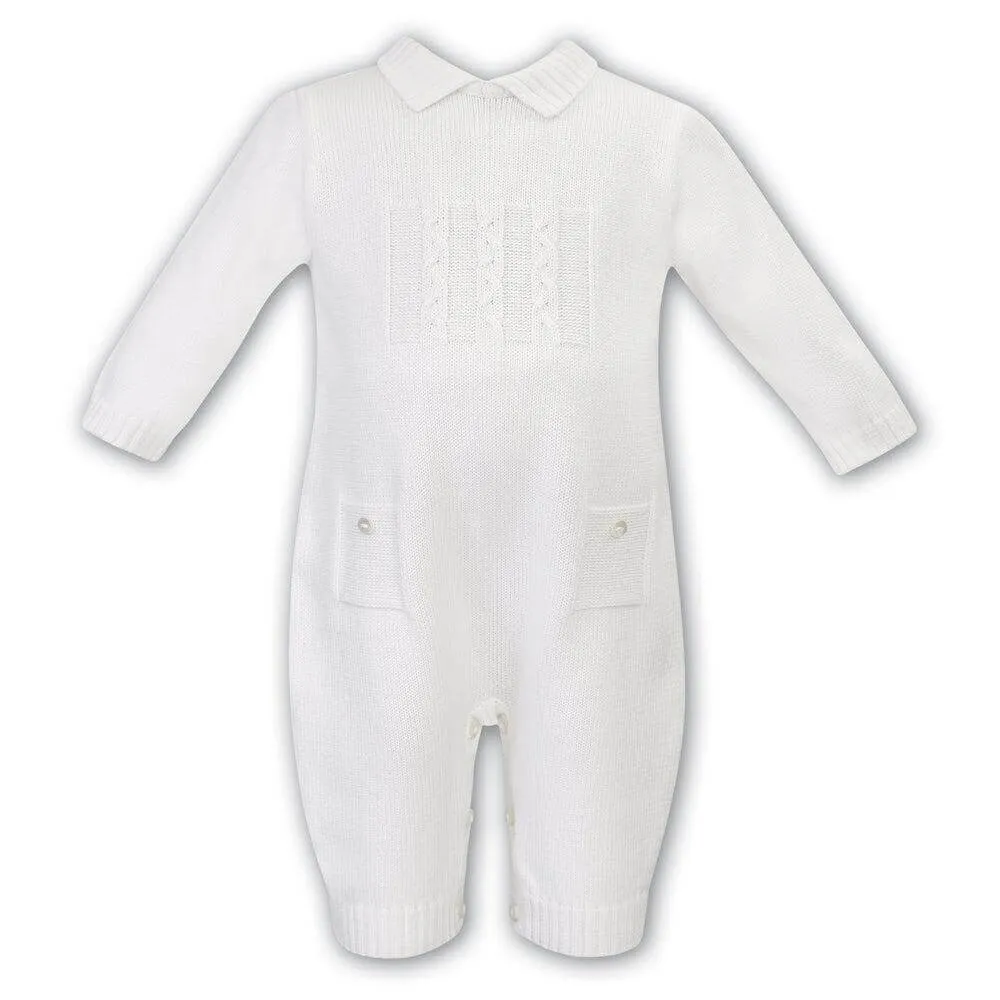 Baby Boys Ivory Cable Knit Shortie