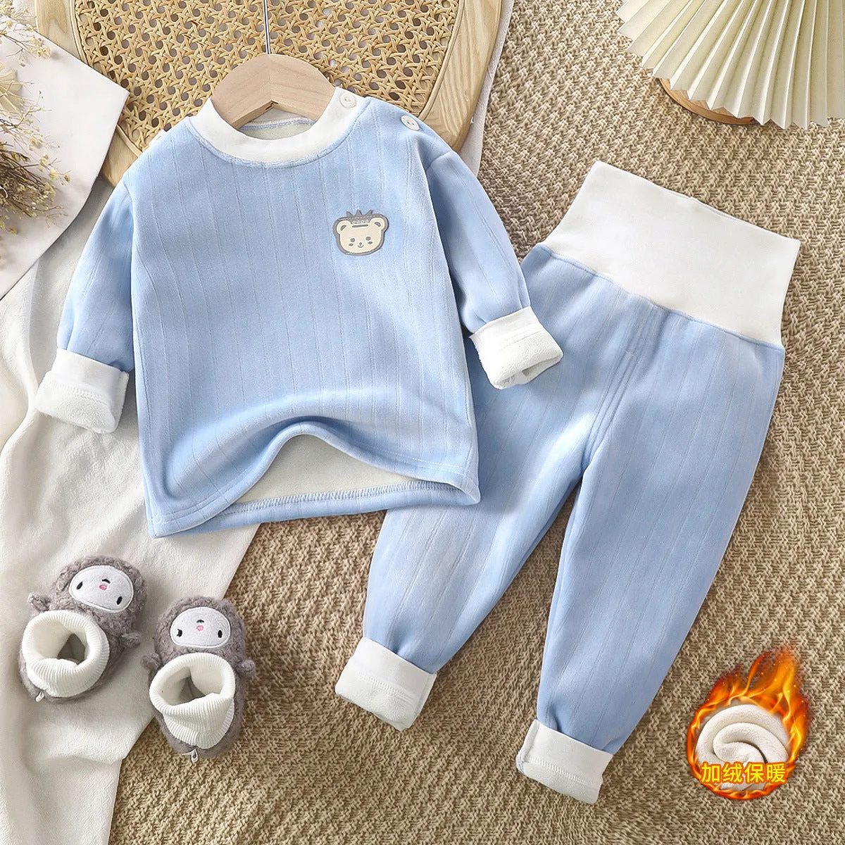 Baby Thermal Underwear Set - Cozy Autumn Winter Home Wear