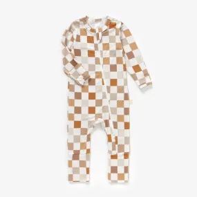 Bamboo Zip Pajamas | Checkered