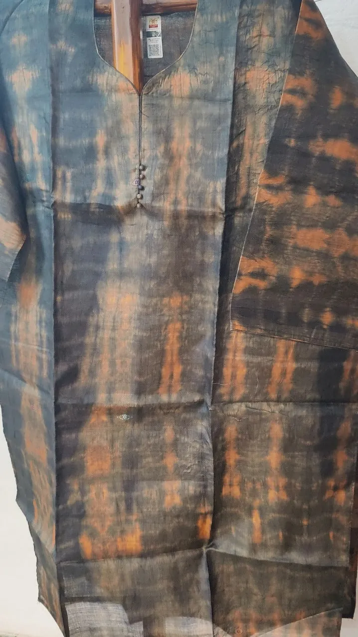 BATIK PRINT PURE SILK KURTA