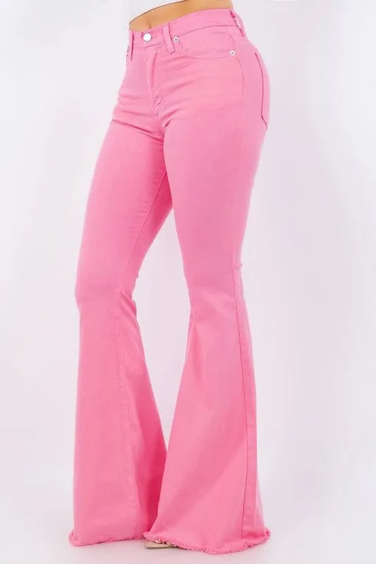 Bell Bottom Jean in Pink- 32" Inseam