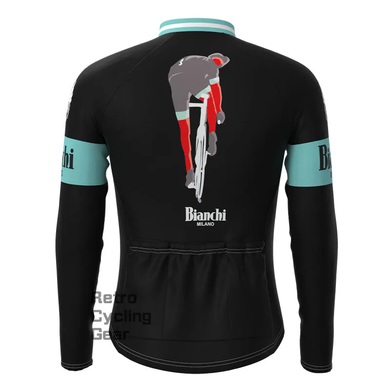 Bianchi Rider Fleece Retro Long Sleeves Jerseys