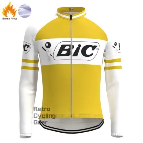 BIC Yellow Fleece Retro Long Sleeves Jerseys