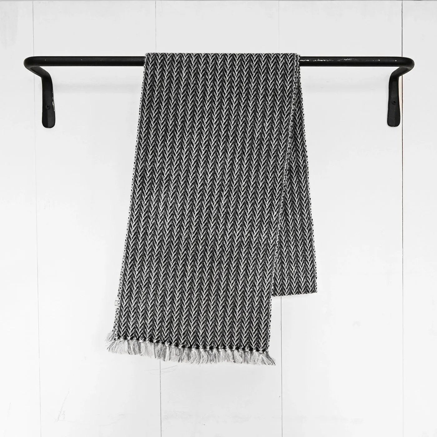 Black & White Handwoven Cashmere Scarf