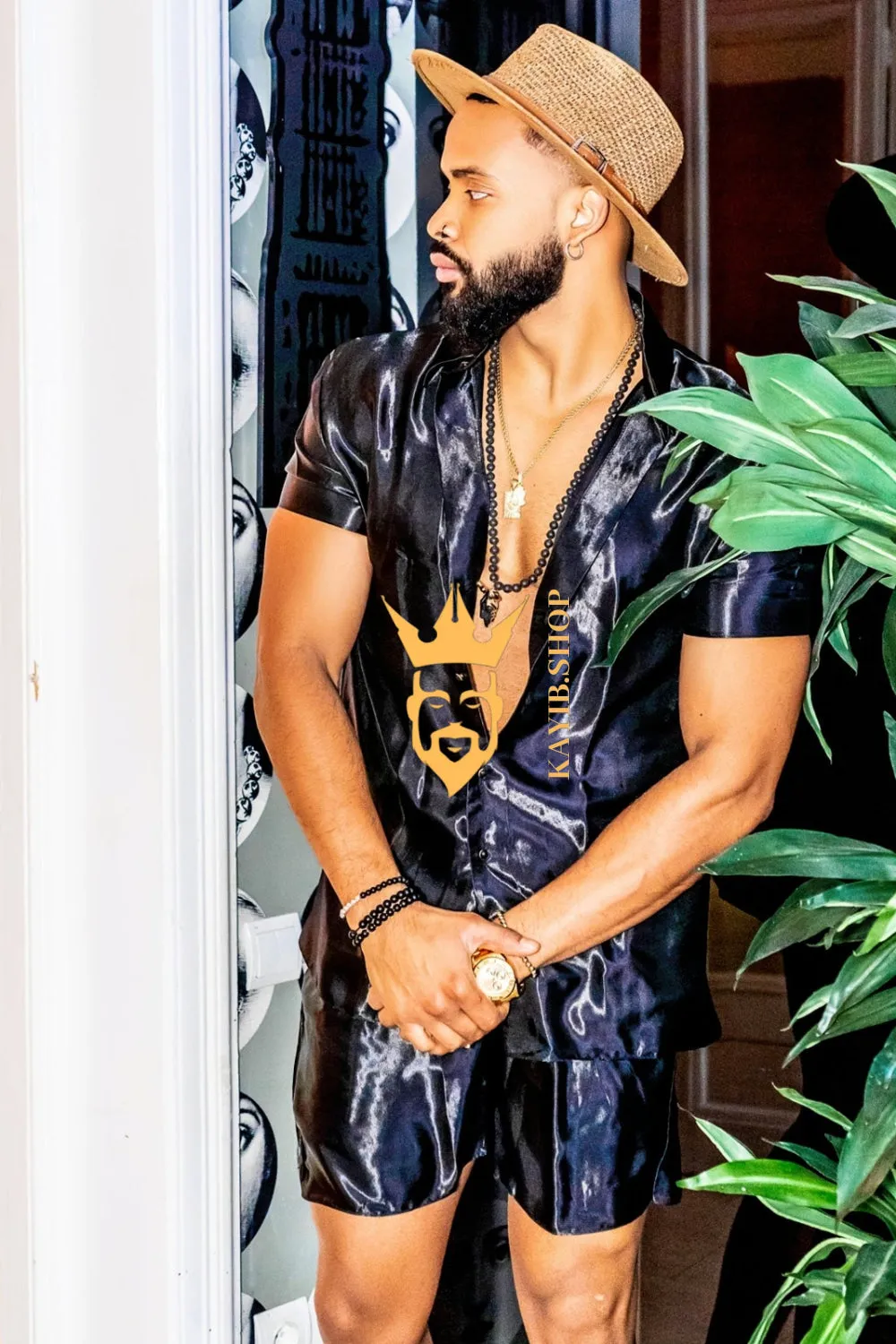 Black Men's Satin Silk Set - Elevate Your Style with Comfort and Elegance