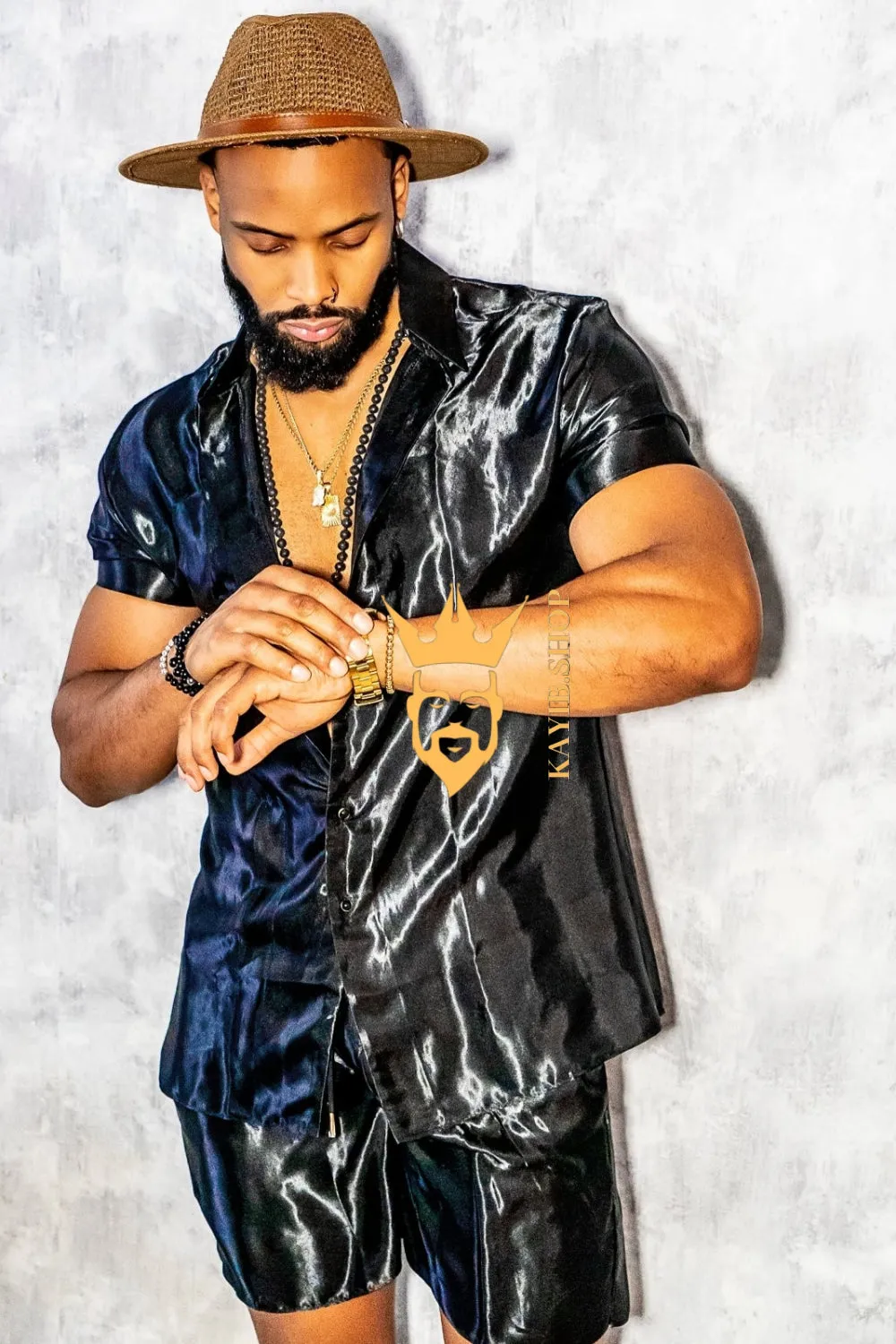 Black Men's Satin Silk Set - Elevate Your Style with Comfort and Elegance