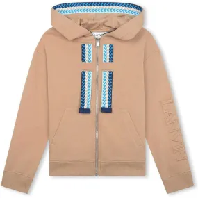 Boys Beige Curb Zip Up Hoodie