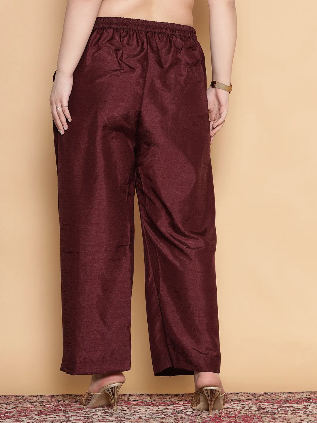 Burgundy Silk Palazzo