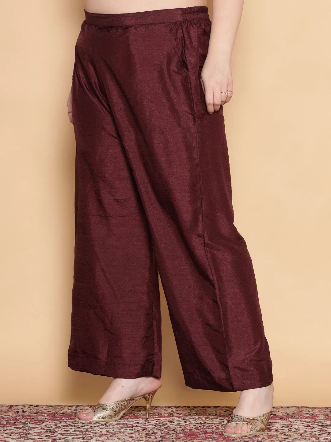 Burgundy Silk Palazzo