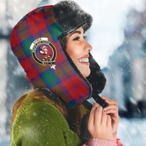 Byres (Byses) Tartan Winter Trapper Hat with Family Crest