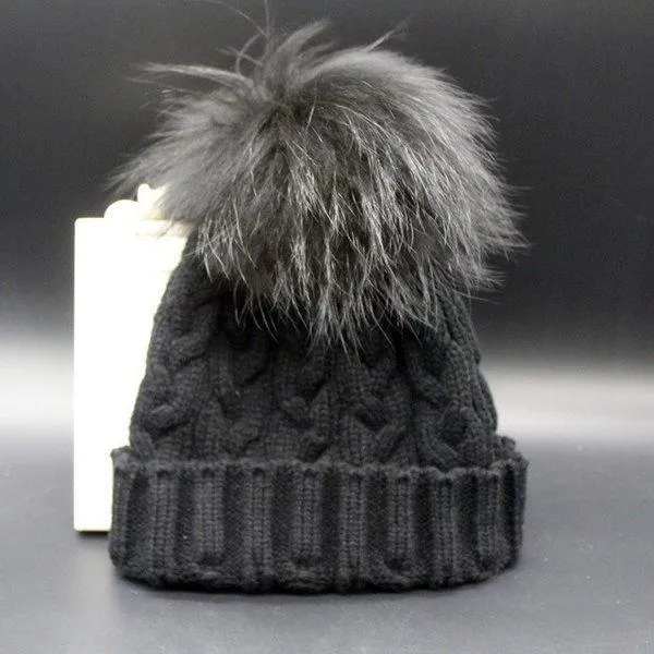 Cable Knit Pom Hat