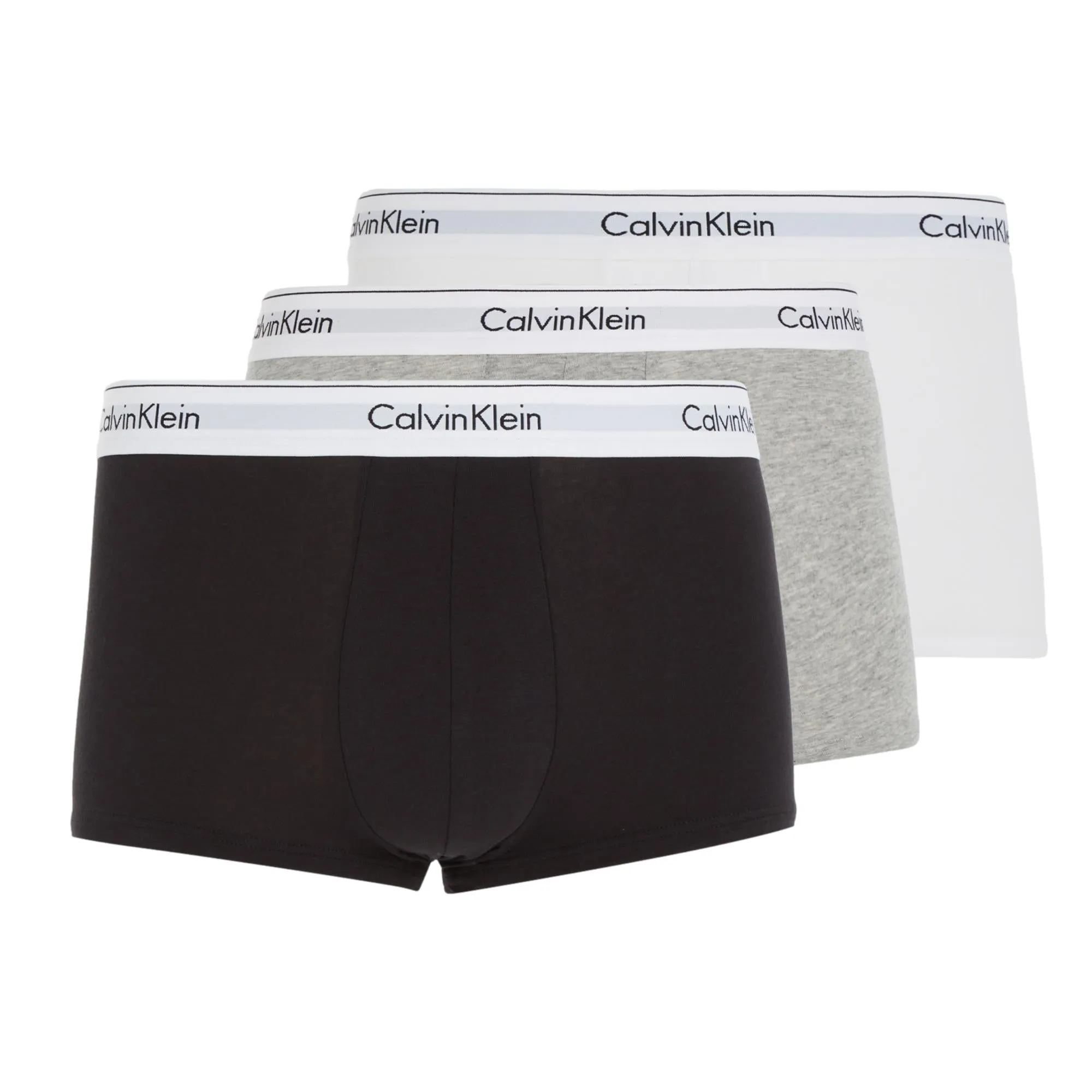 Calvin Klein Modern Cotton Stretch Trunks 3 Pack - Black / White / Grey