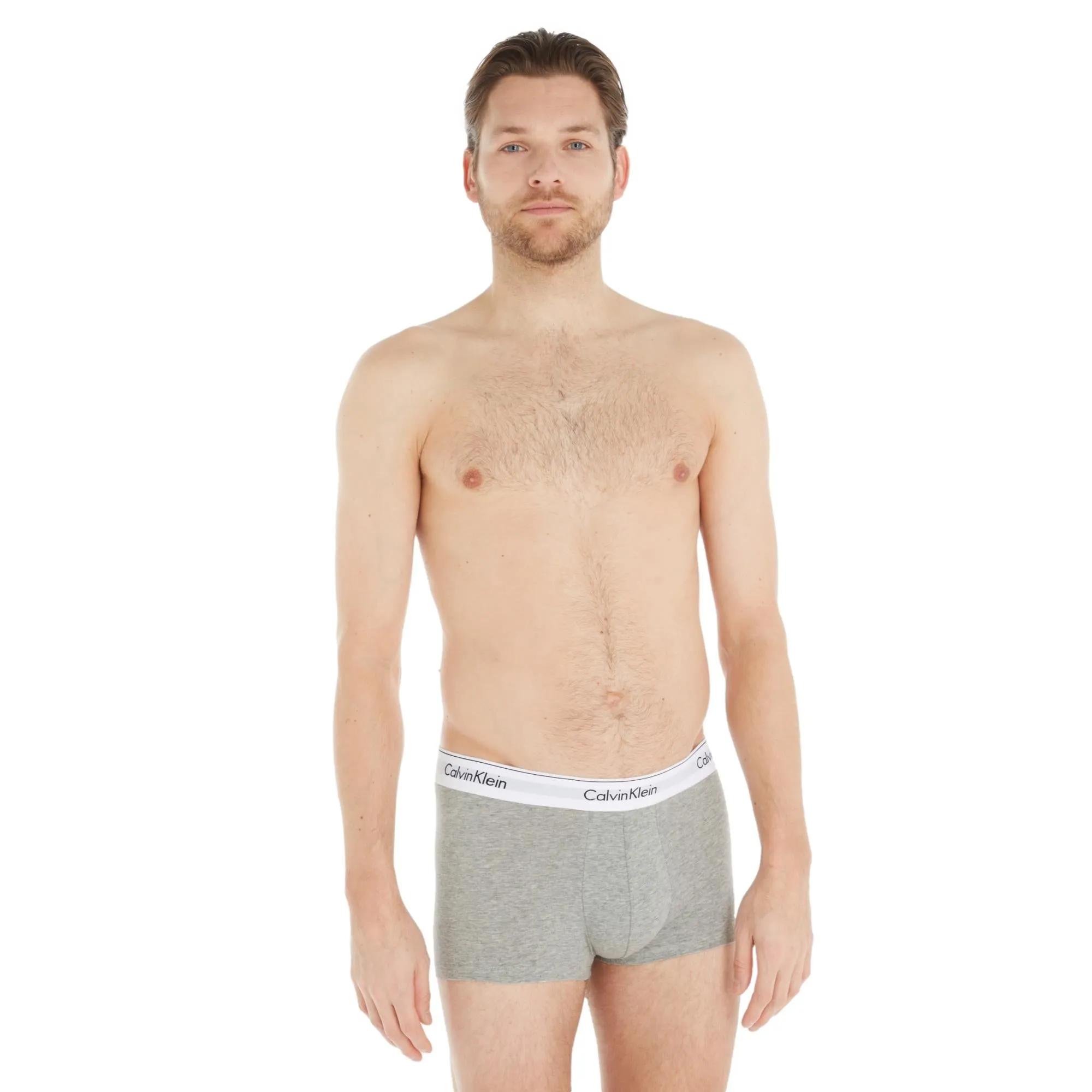 Calvin Klein Modern Cotton Stretch Trunks 3 Pack - Black / White / Grey