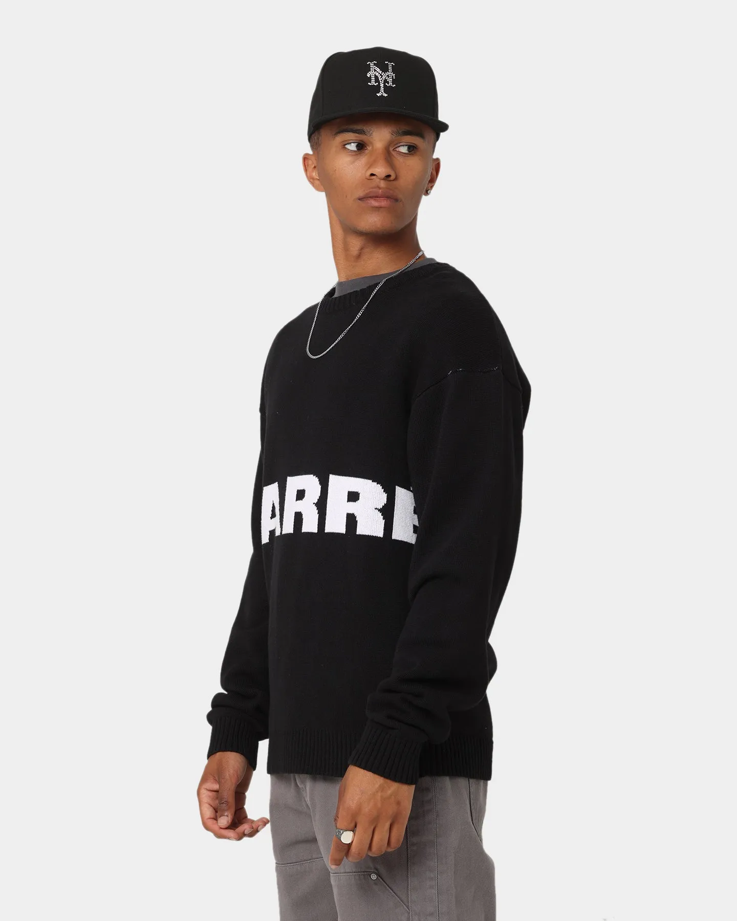 Carré Statement Knitted Sweater Black