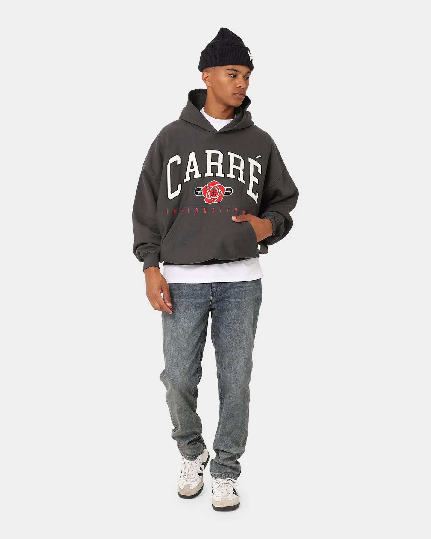 Carre Rose International Oversized Hoodie Coal