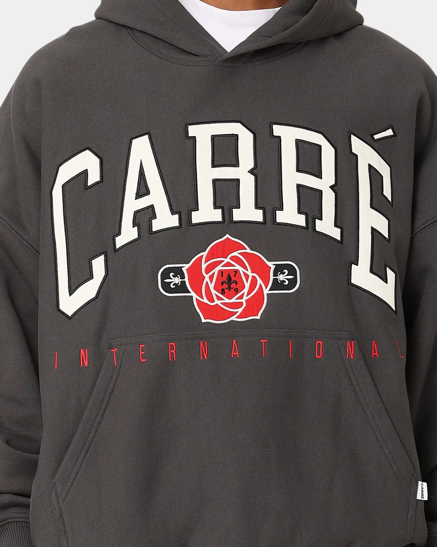 Carre Rose International Oversized Hoodie Coal