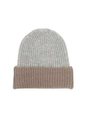 Cashmere Beanie | Grey/brown