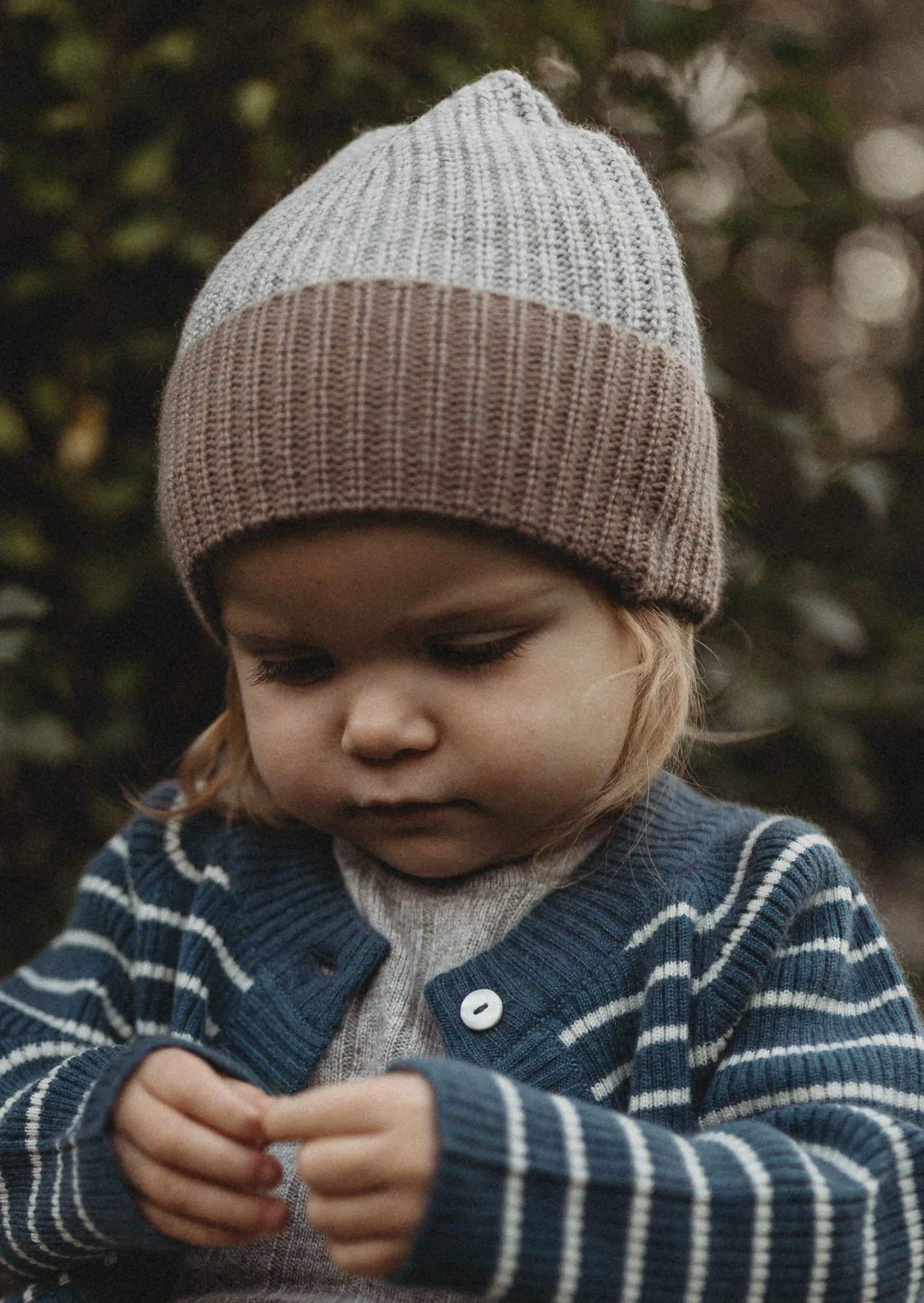 Cashmere Beanie | Grey/brown