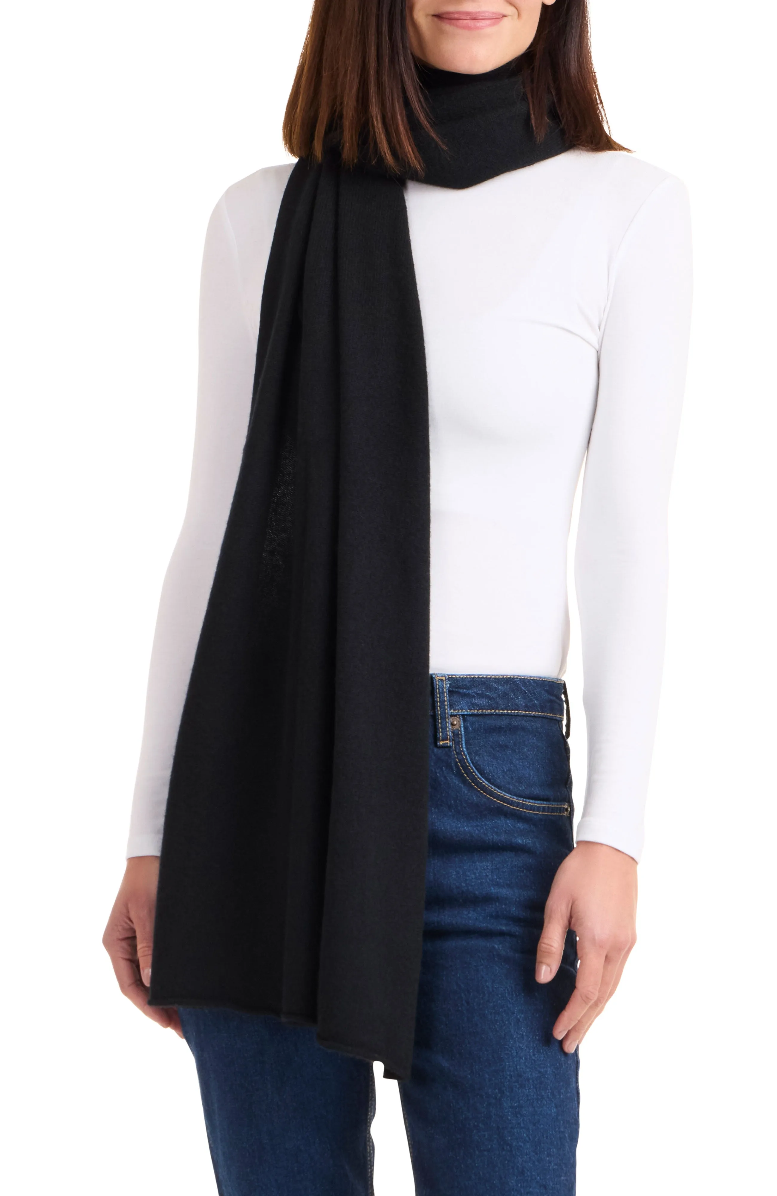 Cashmere Button Shoulder Poncho-Wrap