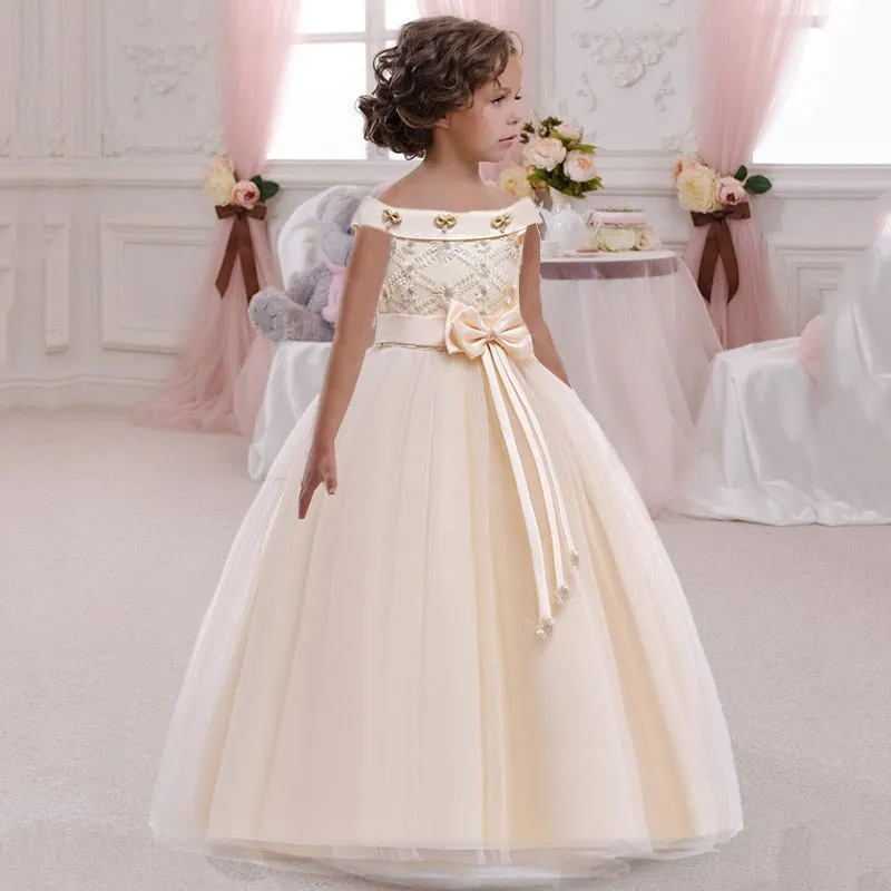 Champagne Sleeveless Ball Gown (4-14 Yrs)