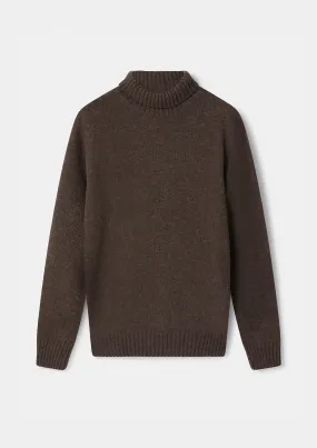 Cocoa Melange Roll Neck Jumper