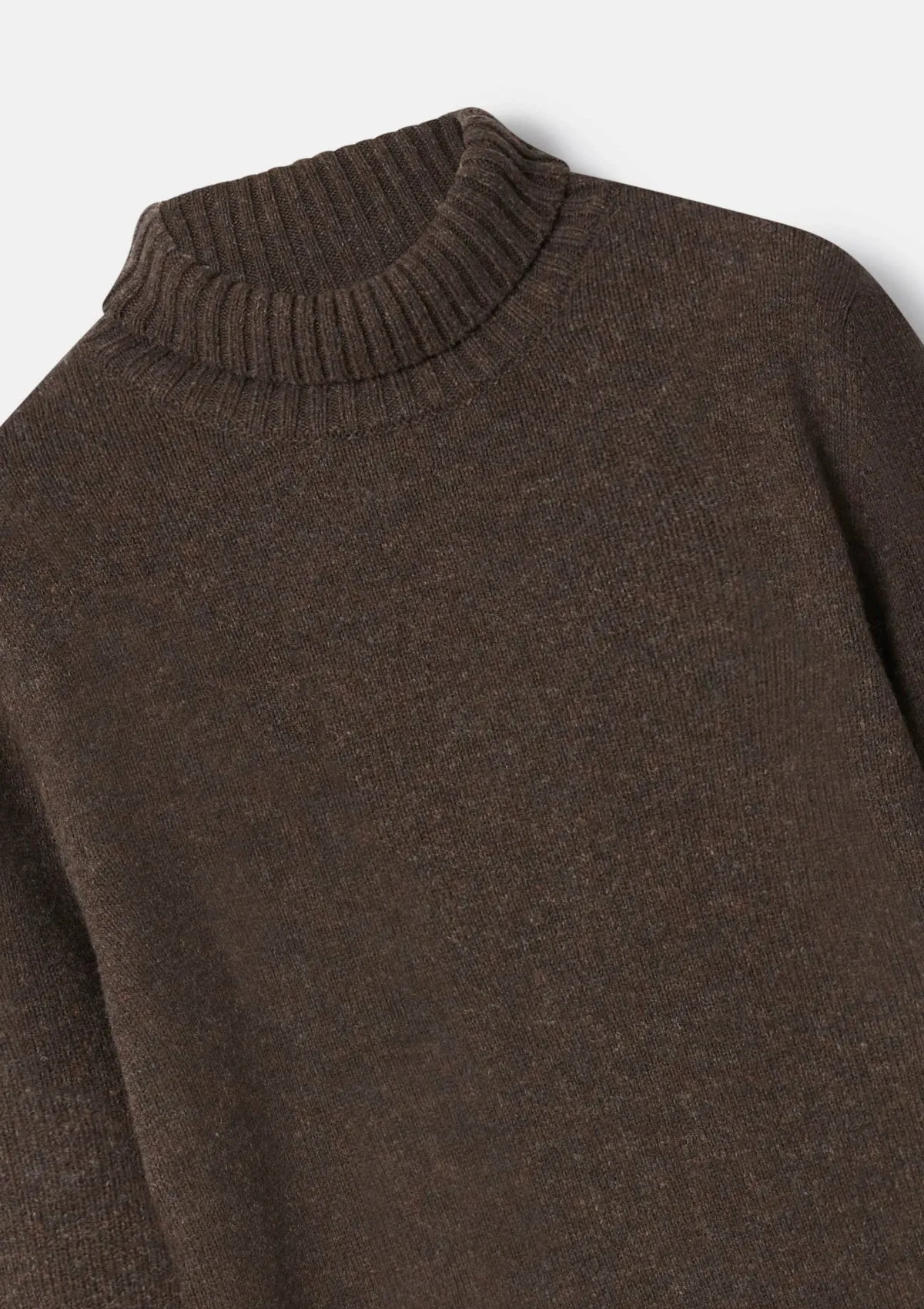 Cocoa Melange Roll Neck Jumper