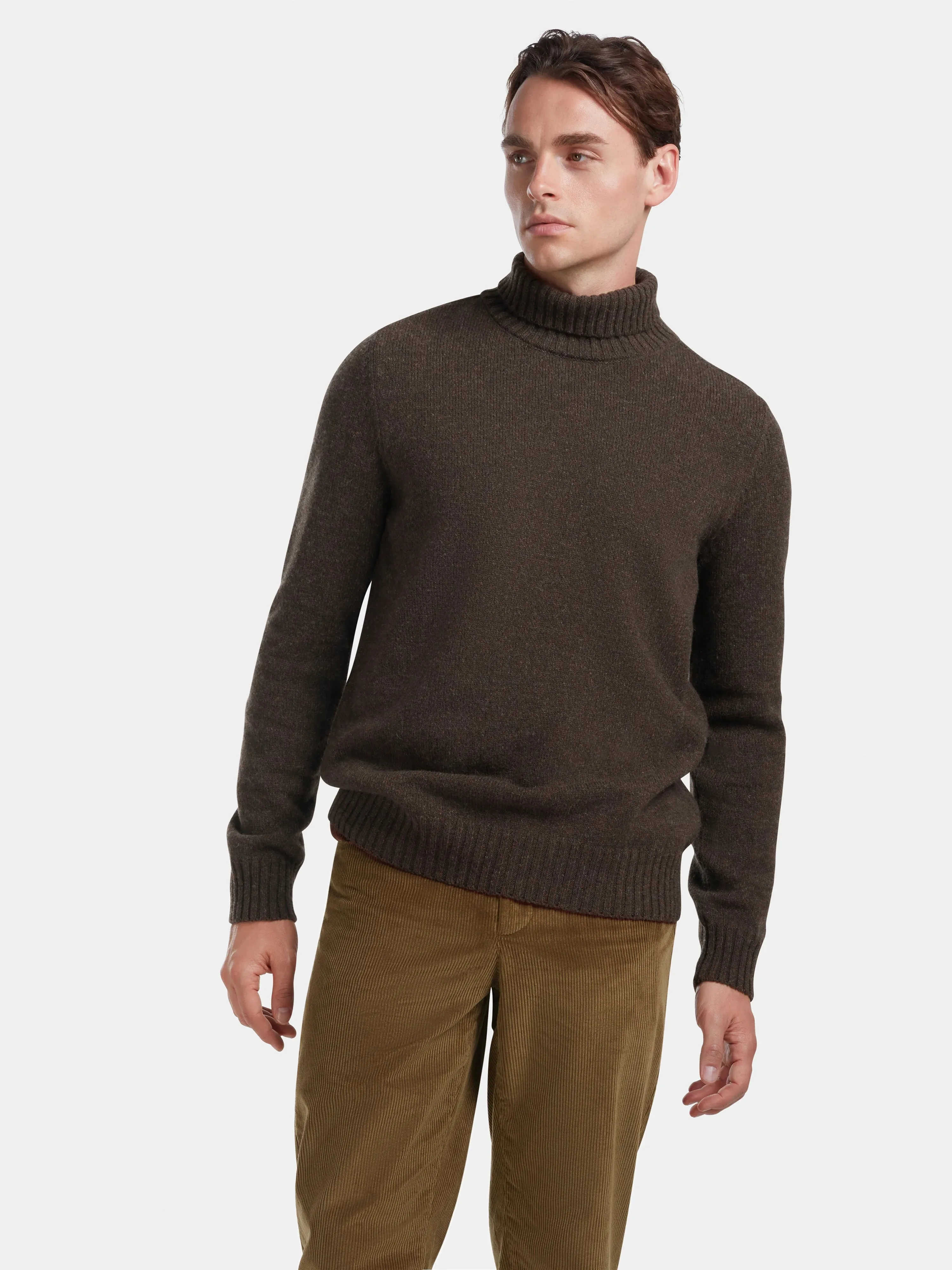 Cocoa Melange Roll Neck Jumper