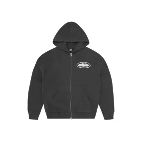 Corteiz Island Puff Print Zip Hoodie 'Washed Black' (2024)